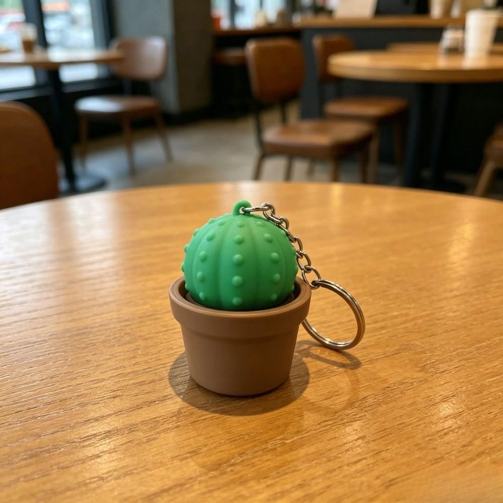 3D Printed Cactus Clicker Key Chain Plastic Stress Relief Keychain Finger Toys Keychain Gift