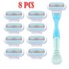 1/4/8pcs Manual Replacement Shaving Razor Women's Ladies Shaving Hair Removal