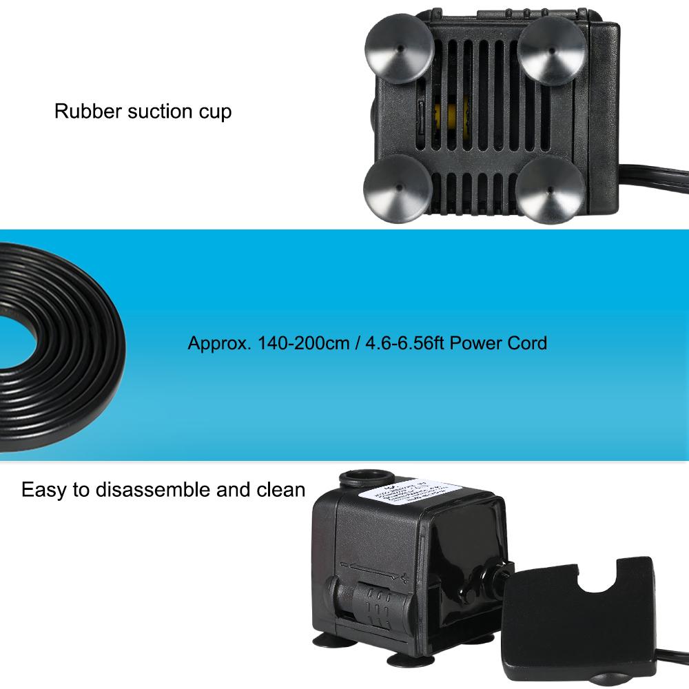 450 л/ч 6 Вт погружной водяной насос для аквариума настольных фонтанов прудовых садов и гидропонных систем с 2 насадками