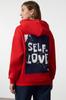 Women's Fashionable Stylish Sweatshirt Stone Back Print Detailed Oversize Wide Fit Thick Inside Fleece Knitted Sweatshirt