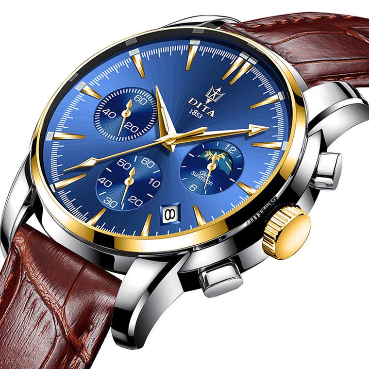 Dita Watch Мужские часы для отдыха Водонепроницаемые автоматические механические спортивные трендовые часы Мужской стальной ремень