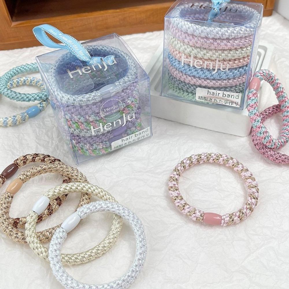 8Pcs/Set Rubber Band Hair Rope Set Korean Style Ponytail Holder New Hair Tie Basic Hair Accessories