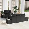 VidaXL 6-Piece Garden Sofa Set with Cushions Black Poly Rattan 3355612