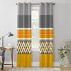 Желтые, серые полосы, геометрические современные оконные шторы для гостиной, спальни, кухонные шторы, шторы
