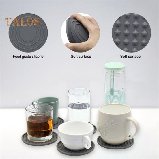 8 шт. подставка для напитков с держателем, нескользящая рифленая конструкция, силиконовая подставка, термостойкая, можно мыть в посудомоечной машине, коврик для чашки, принадлежности для бара