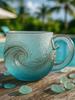 Стеклянная кружка Wave Glass 12 унций, уникальная, с текстурой, тематика "Любители пляжа", для рабочего места, путешествий, бара, кухни, домашнего кафе, вечеринки