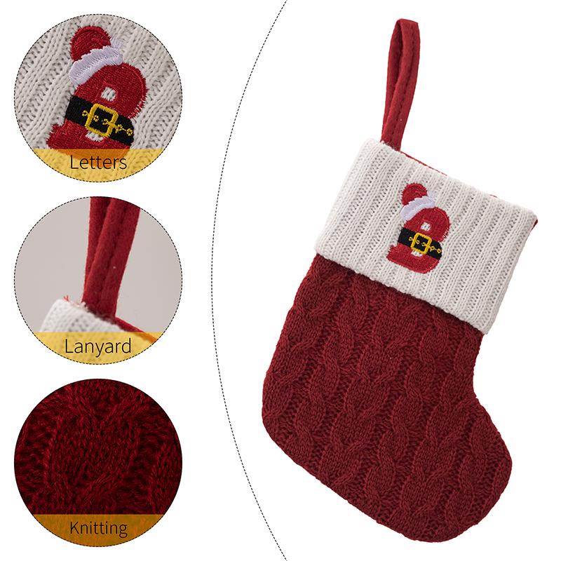 Creative Christmas Decorations Red Knitted Alphabet Embroidered Christmas Socks Color DIY Name Gift Socks