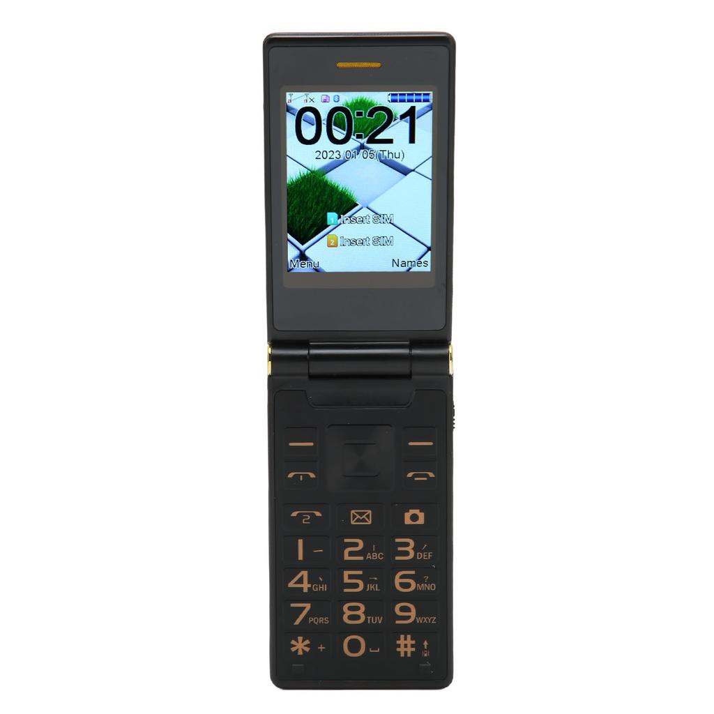 Кнопочный телефон для пожилых 3-дюймовый двухэкранный 2G раскладушка два слота для SIM-карт 5900 мАч разблокированный мобильный телефон для пожилых родителей