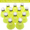 3/6/12Pcs Indoor Stable Durable Training Balls Plastic Badminton Shuttlecocks Nylon