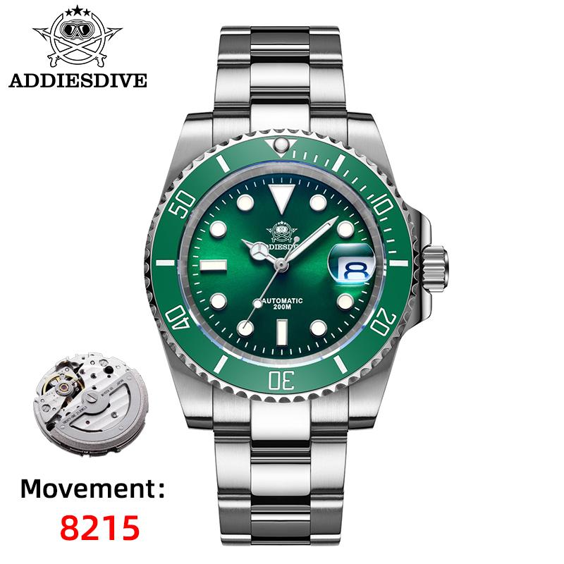 ADDIESDIVE AD2503 Автоматические Механические Часы Япония 8215 Сапфировое Стекло Водонепроницаемость 200М Супер Светящиеся Классические Мужские Часы