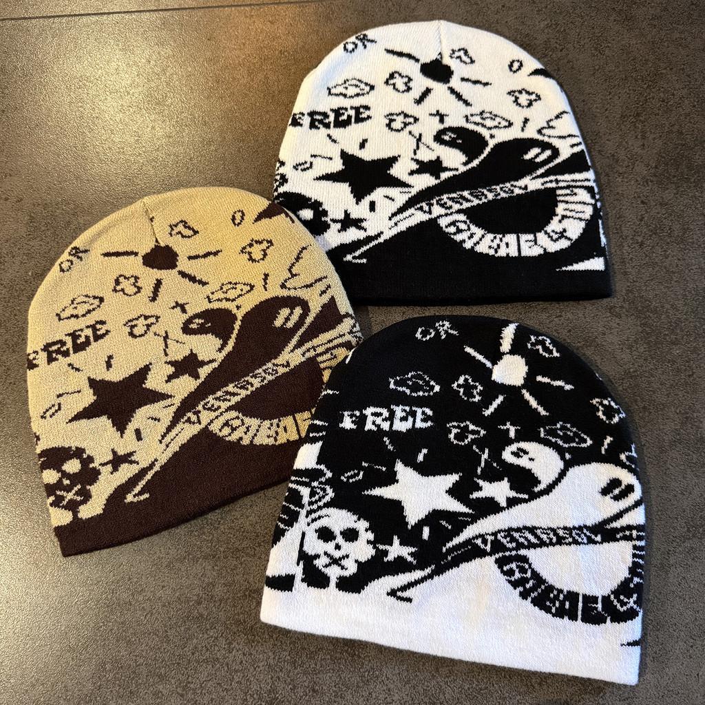 Halloween Ghost Skull Star Acrylic Wool Hat Trendsetting Design For Weather Cold