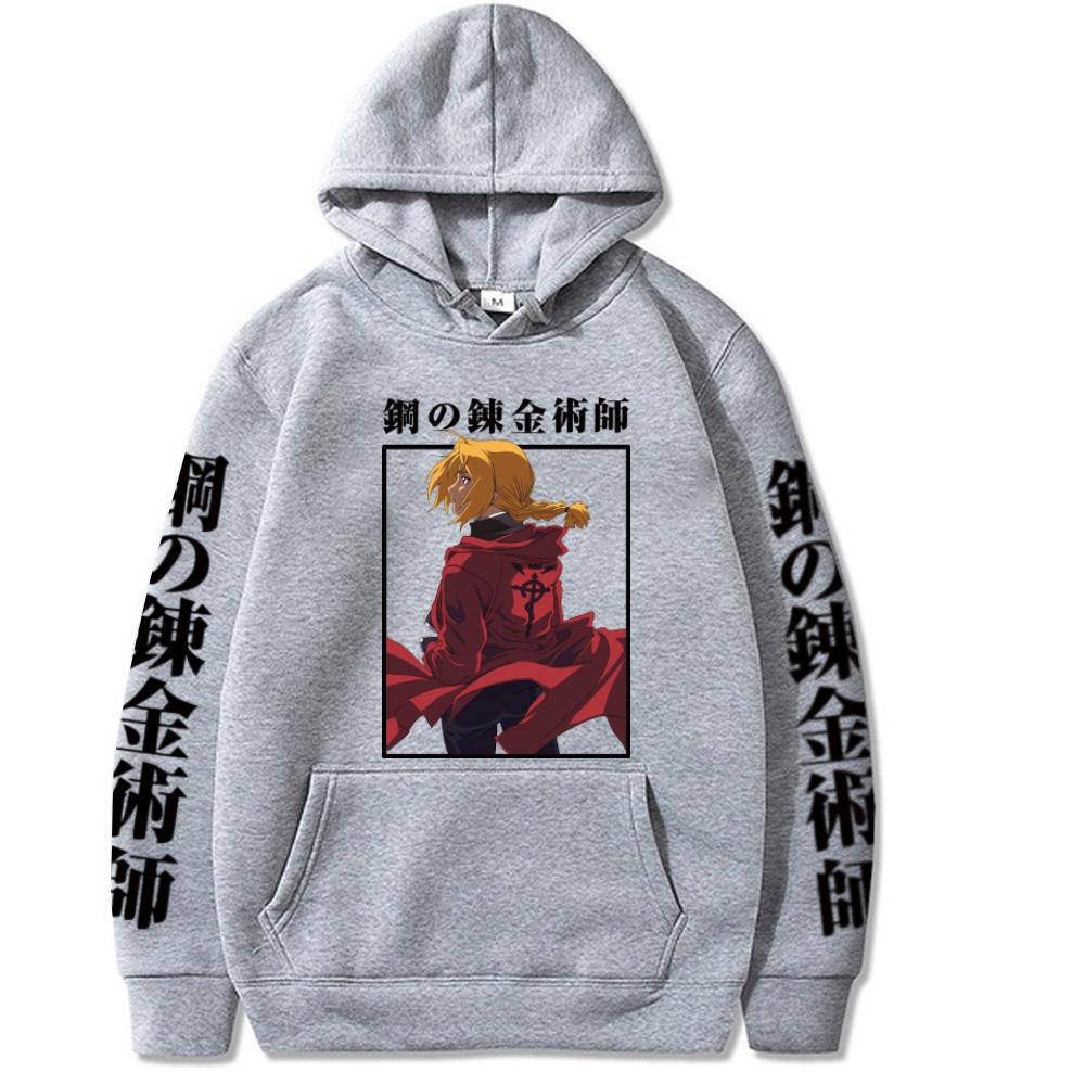 Edward Elric Graphic Print Hooded Anime Fullmetal Alchemist Clothes Men Women Oversized Hoodies Streetwear Harajuku Sweatshirt