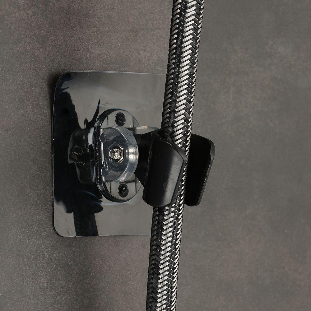 Reusable Punch-free Self-adhesive Shower Bracket Wall Rack Bathroom Hooks Shower Head Holder