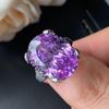 Autumn and Winter Jewelry Ring Simulation Bird's Nest Cut Purple Carp Powder Zirconium Yellow Diamond Lucky Egg Ring Women's Fashion