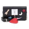 Shoulder Bag Plate Icons Black with Charm Iphoria - Plate Icons Black Xith Charm