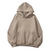 Men Fall Winter Hoodie Double Layers Solid Color Loose Big Pocket Soft Loose Pullover Long Sleeve Elastic Cuff Hooded Streetwear Men Hoodie