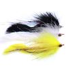 2/0 Hair Strip Tail Pike Musky Steelhead Fly with Epoxy Head Predator Saltwater Fishing Fly Streamers Black White Yellow