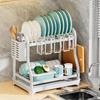 2-х уровневая сушилка для посуды кухонная стойка для хранения с подносом органайзер для мойки столовая посуда сушилка для посуды нож для разделочной доски держатель