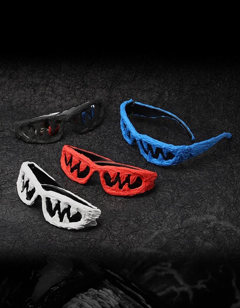 Avant garde sunglasses men dark handmade venom party styling glasses trend mirror female punk mirror fashion