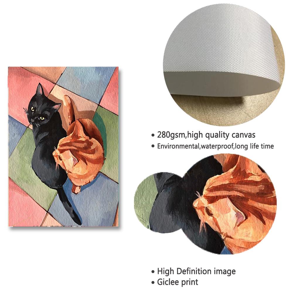 Растение кактус монстера настенная живопись на холсте абстрактные растения плакаты на скандинавскую тему и печатные изображения кошек