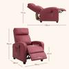 Reclining Massage Chair, Remote, Side Pocket, Timer, PU, 68 x 88 x 98 cm, Burgundy Red