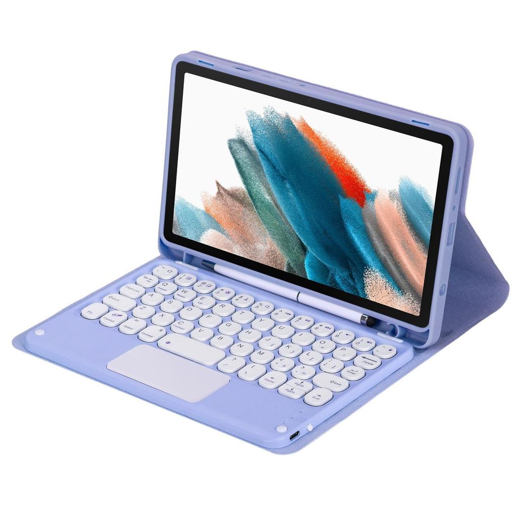 Совместимо с Samsung Galaxy Tab A11: Чехол со слотом для стилуса и круглой крышкой, Bluetooth-клавиатура для 8,7-дюймового планшета.