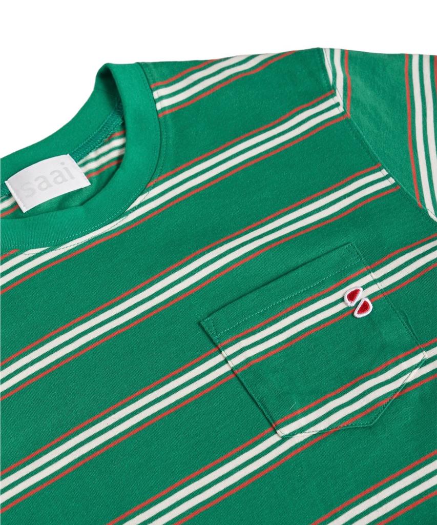 SAAI Multi-Stripe Tee Green