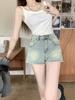 American Retro Y2k Denim Shorts Women Fashion Streetwear High Waisted Jeans Pants Female Casual Summer Jean Shorts Pockets 90s
