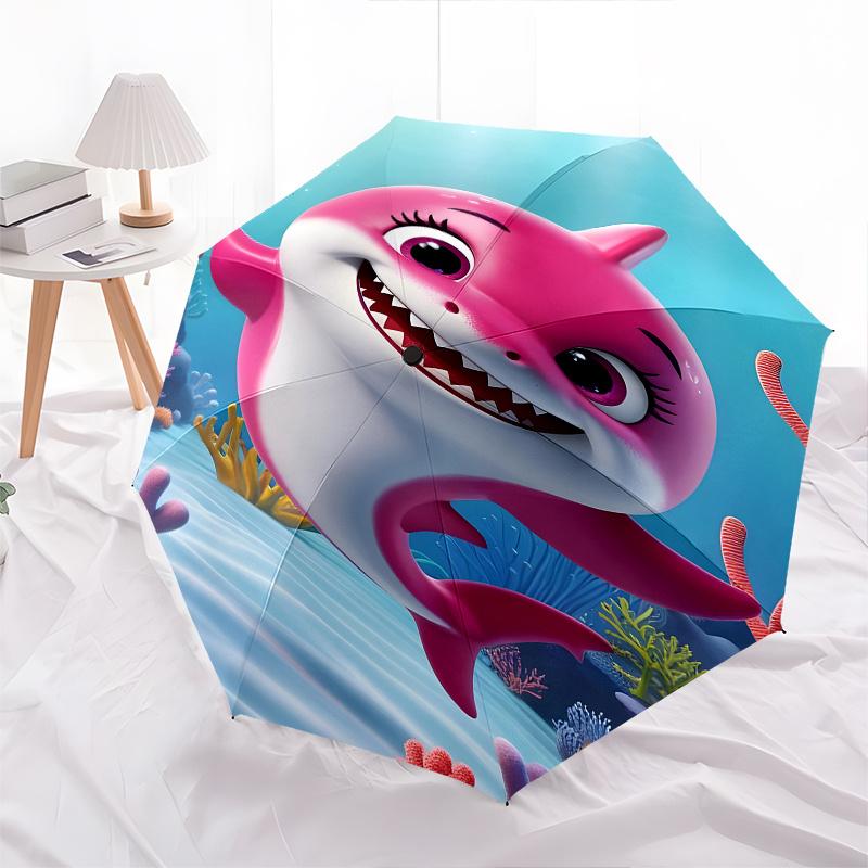 Shark,Underwater Automatic Folding Umbrella 8 Ribs Lightweight Design, Durable Iron Frame, Compact and Portable, Ideal Birthday or Christma