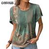Summer Women's T-shirt Casual Comfortable Ethnic Wind Short-sleeved Printed T-shirt Tops
