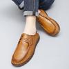 New Handmade Leather Men Shoes Casual Comfortable Men Loafers  Leather Shoes Men Flats Hot Sale Outdoor Walking Shoes