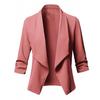 Solid Color Office Lady Lapel Long Sleeve Blazer Slim Fit Suit Coat Jacket