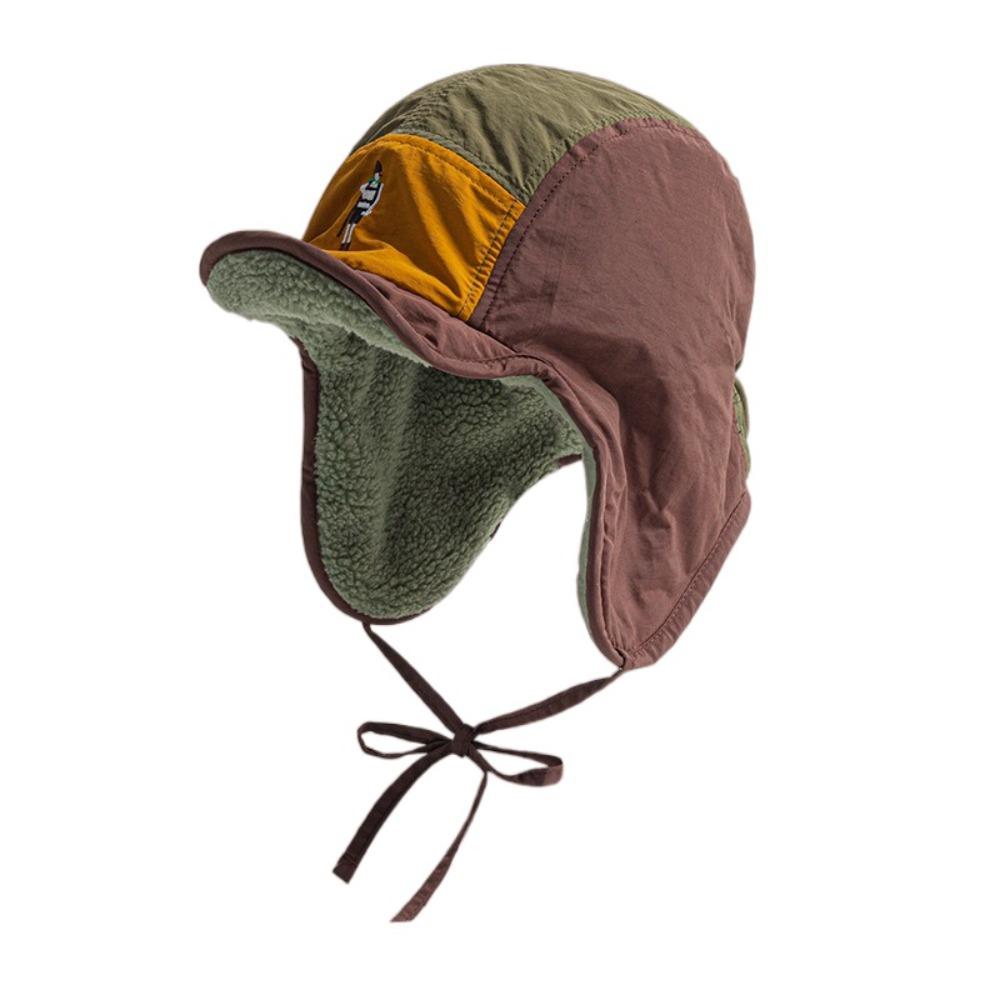Color Matching Warm Hat Thickned Pilot Cap Fashion Ear Protection Hat Autumn Winter