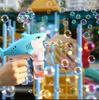Bubble Blowing Machine Manual Toy Gun Water Tight With Liquid Mesh Red For Children Girls And Boys