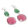 Pink Monalisa, Onyx Gemstone 925 Sterling Silver Jewelry Earring 2.60" GK-7205