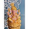 1 Piece PolyResin Gold Color Premium Decorative Lord Ganesha Statue & Idols for Home, Office, and Pooja, for Festivals, Weddings