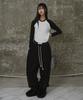 ERER Embroidered Logo Raglan T-Shirt Black