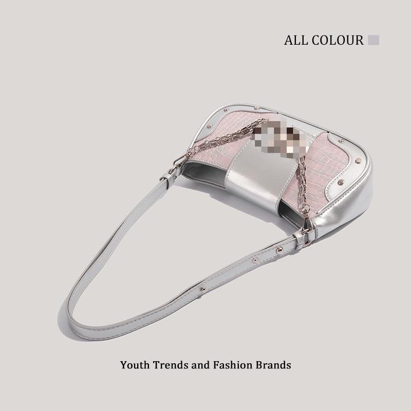 Шикарная сумка кроссбоди с узором крокодила 2024 года - Универсальная сумка на плечо, ручная, подмышечная сумка с модной цепочкой для любителей пикантного стиля.