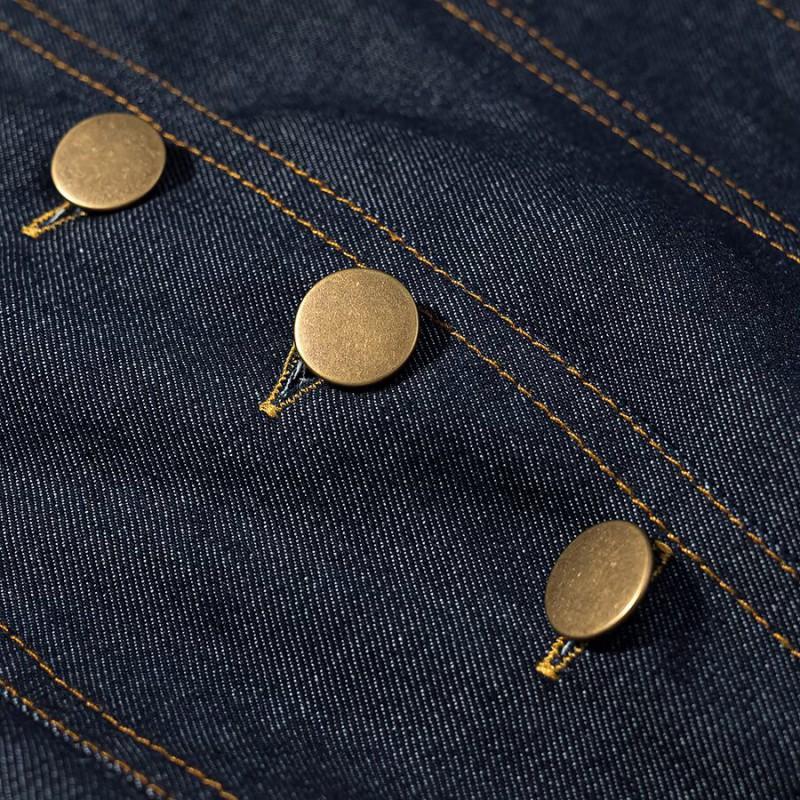 Womens Fashion Denim Dress U-Neck Gold Buttons Slim Fit Mid-Length 2026
