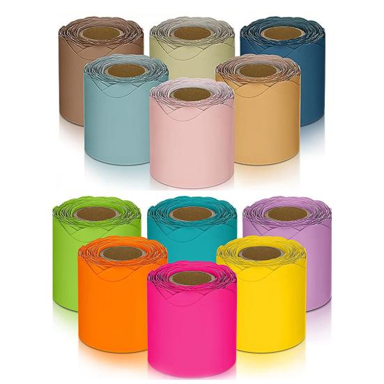 6 рулонов, красочные рамки для доски объявлений в классе, яркий цвет, широко используемая доска объявлений, украшение для доски, офисный декор