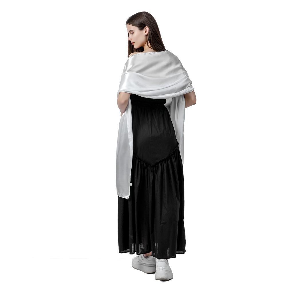240*65cm Extra-long Women's Silky Satin Shawls and Wraps, Lightweight Head Scarves, Evening Pashmina Vintage Sheer Stole