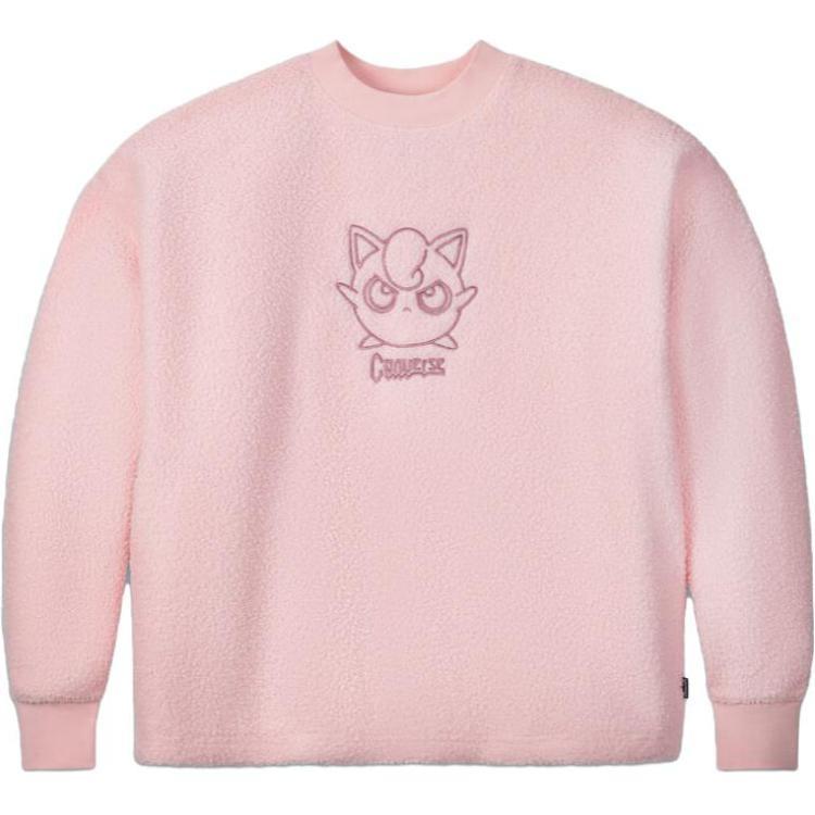 Converse X Покемон Jigglypuff Флисовая толстовка с круглым вырезом Азиатский размер 'Розовый' Мужская 10023902-A01
