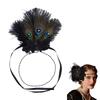 Feathered Headband Headpiece for Women Masquerade Prom Wedding Parties 1920s Flapper Cosplay Accessories