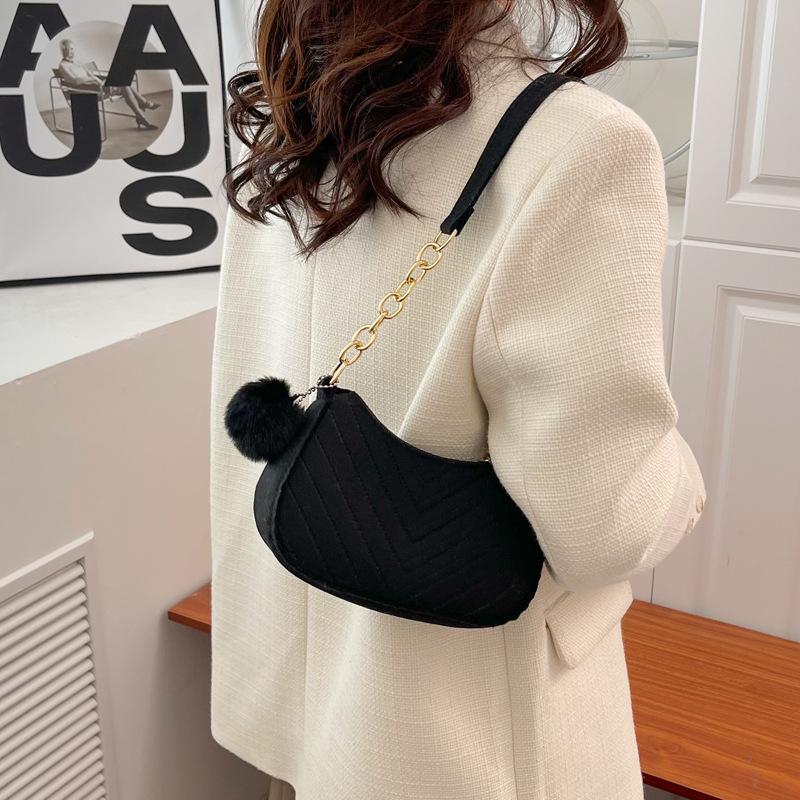 1Pcs Simple Light Weigh Underarm Bags Women'S Mini Felt Shoulder Bag Ergonomic Underarm Saddlebag Purse Shoulder Pouch