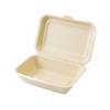 ECO&BASIC Disposable Lunch Boxes, 450ml, Laminated, Pack of 50, Microwaveable, Takeout, Bagasse, Unbleached, Rice Resistant, Water and Oil Resistant,
