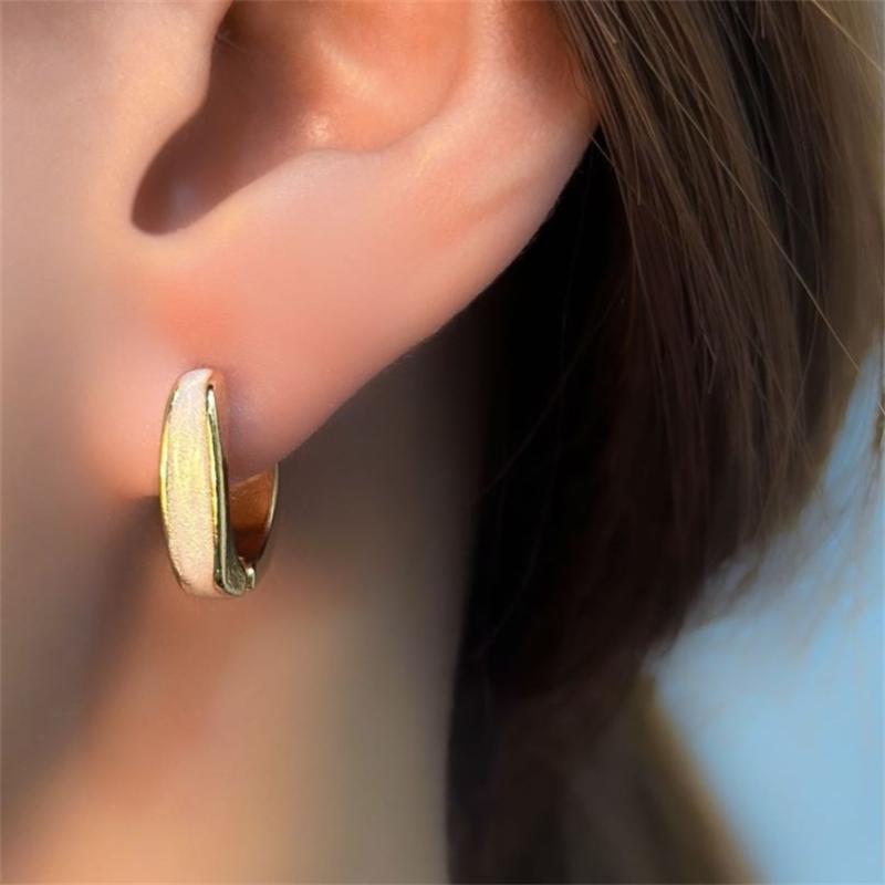 Модные корейские эмалевые серьги-кольца для женщин и девушек, подарочные украшения оптом