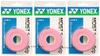 YONEX Moist Super Grip 3 шт., пудрово-розовый набор из 3 шт. AC148-3-421-3SET