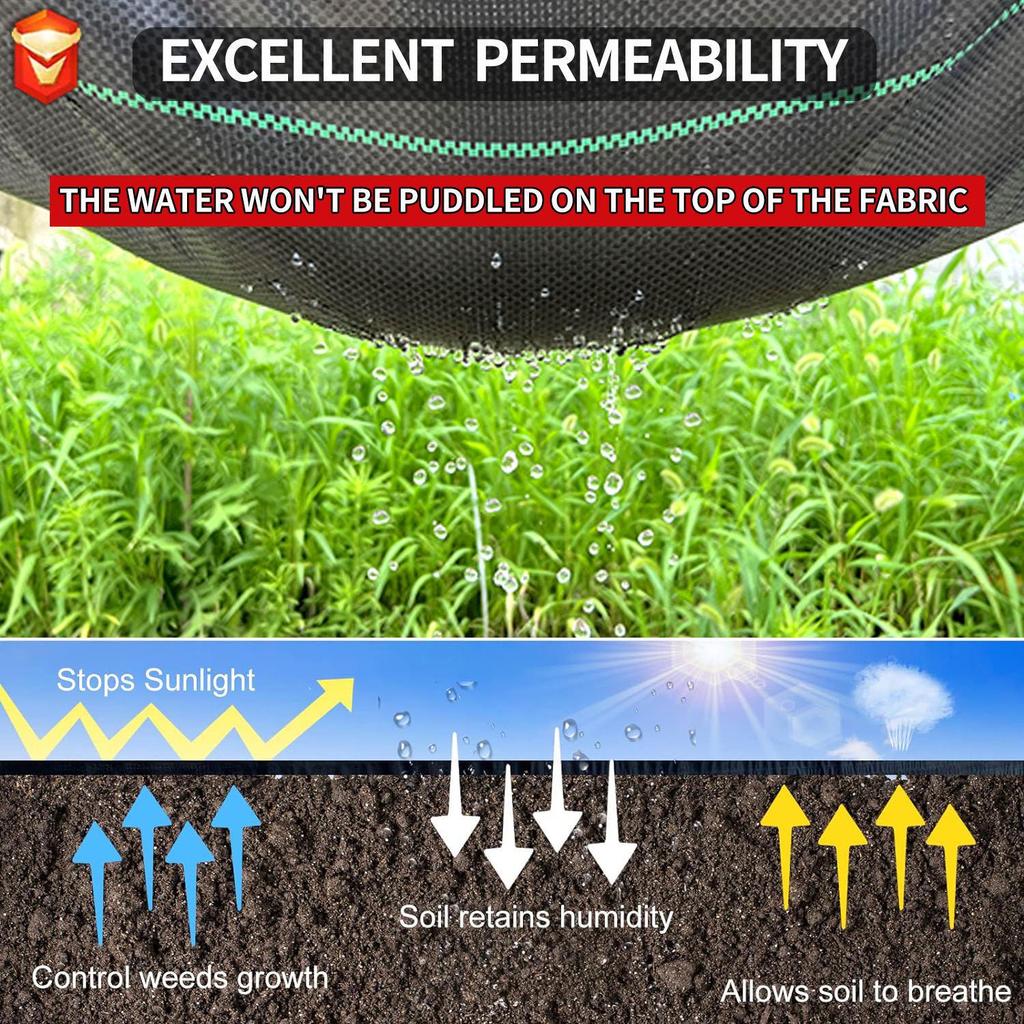 Thickened Permeable Weed Barrier Fabric for Agricultural and Orchard Use