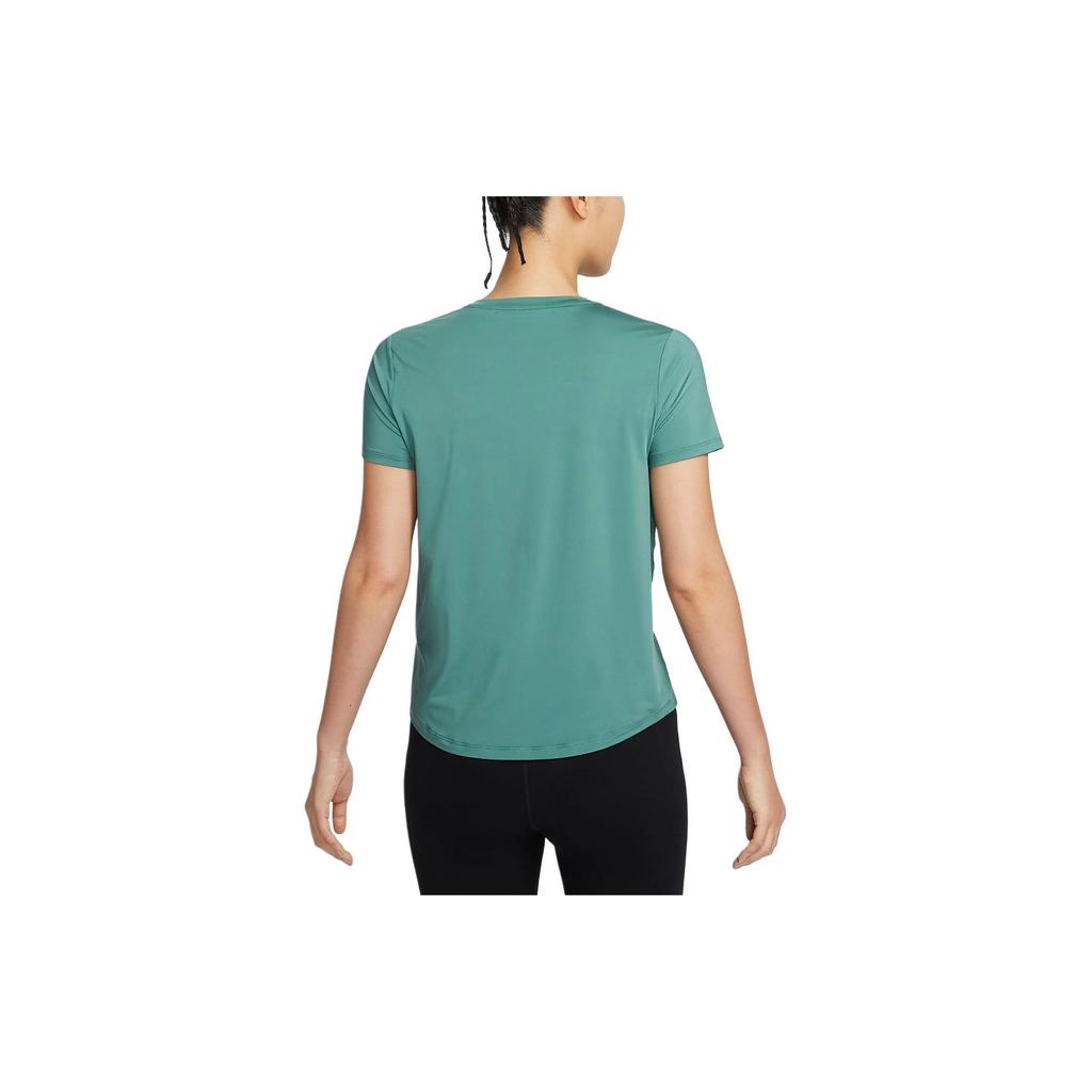 Nike Одна классическая футболка Dri-FIT Solid Logo Quick-Dry Classic с круглым вырезом и коротким рукавом, женские топы, цвет Coastal-Blue FN2799-361