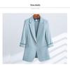 Spring/Summer 2024 Women's Petite Mid-Sleeve Striped Suit Set
